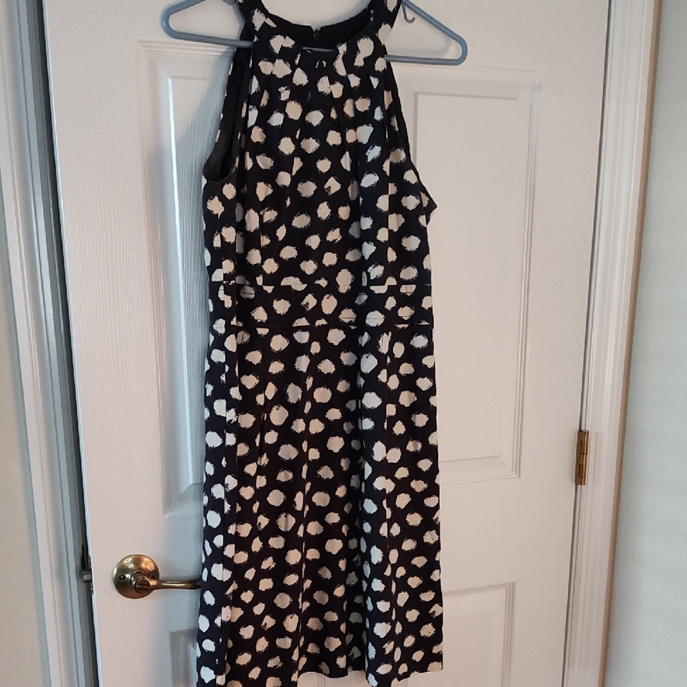 LOFT Black and White Patterned Dress